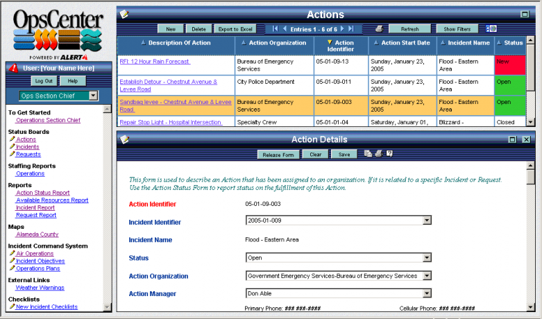 OpsCenter Status Boards with Detailed form